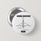 Normale hartslag binnenin (ECG EKG) Ronde Button 5,7 Cm (Voorkant /achterkant)
