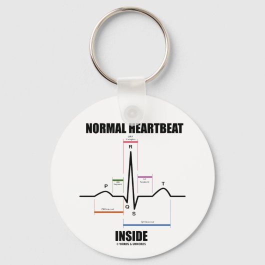 Normale hartslag binnenin (ECG EKG) Sleutelhanger (Voorkant)
