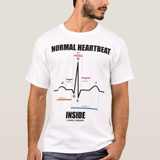 Normale hartslag binnenin (EKG) T-shirt (Voorkant)