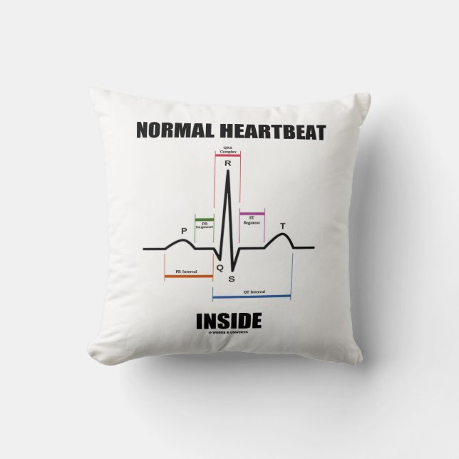 Normale hartslag in ECG ECG-elektrocardiogram Kussen (Voorkant)