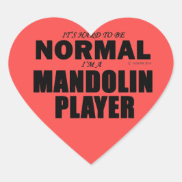 Normale Mandolin Player Heart Sticker