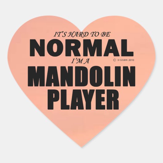 Normale Mandolin Player Heart Sticker (Voorkant)
