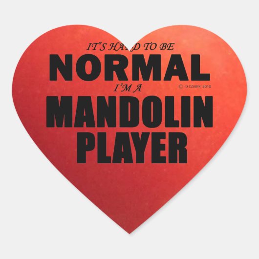 Normale Mandolin Player Heart Sticker (Voorkant)