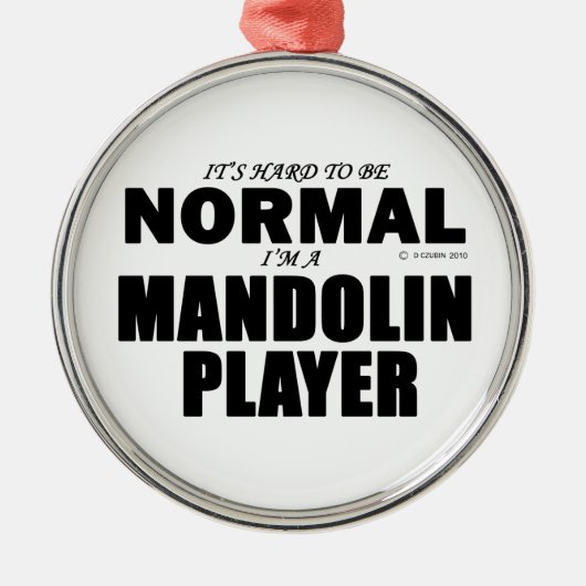 Normale Mandolin Player Metalen Ornament (Voorkant)