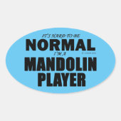 Normale Mandolin Player Oval Sticker (Voorkant)