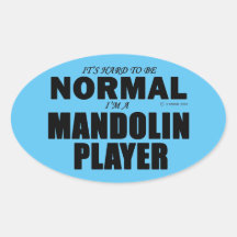 Normale Mandolin Player Oval Sticker