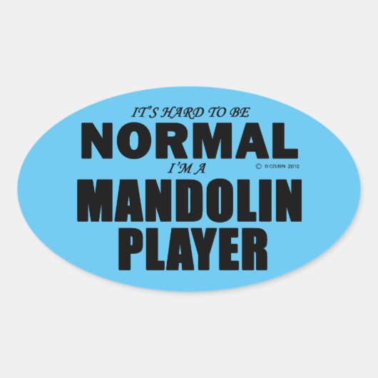 Normale Mandolin Player Oval Sticker (Voorkant)
