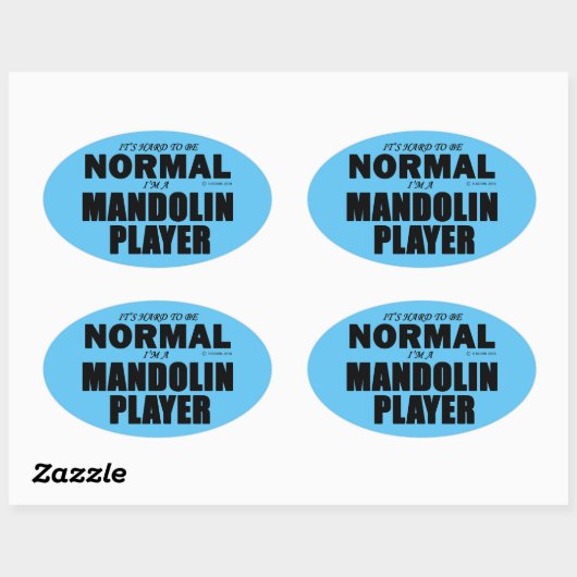 Normale Mandolin Player Oval Sticker (Vel)