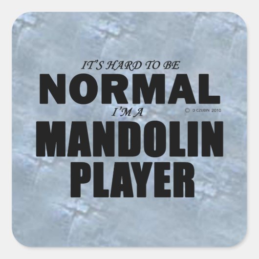 Normale Mandolin Player Square Sticker (Voorkant)