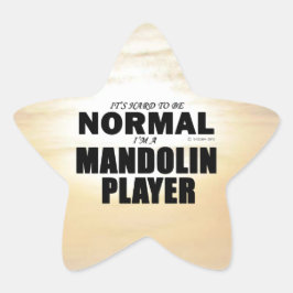 Normale Mandolin Player Star-Sticker Ster Sticker