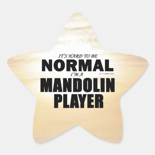 Normale Mandolin Player Star-Sticker Ster Sticker (Voorkant)