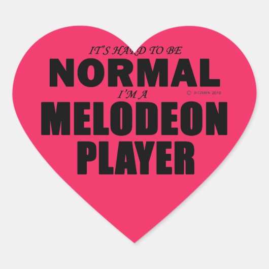 Normale Melodeon Player Heart Sticker (Voorkant)