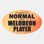 Normale Melodeon Player Oval Sticker (Voorkant)