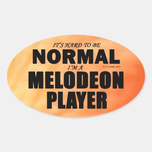 Normale Melodeon Player Oval Sticker (Voorkant)