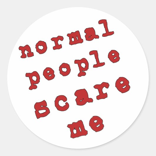 Normale mensen geven me om. ronde sticker (Voorkant)