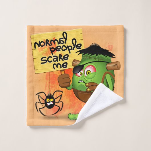 'Normale mensen schrikken me' Frankenstein karakte Bad Handdoek (Wasdoekje)