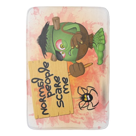 'Normale mensen schrikken me' Frankenstein karakte Badmat (Voorkant Verticaal)