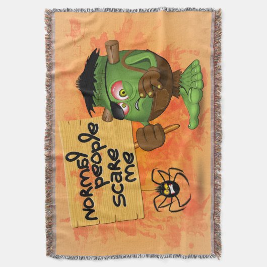'Normale mensen schrikken me' Frankenstein karakte Deken (Voorkant Verticaal)
