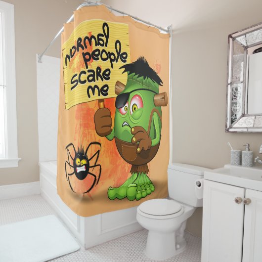 'Normale mensen schrikken me' Frankenstein karakte Douchegordijn (In situ)