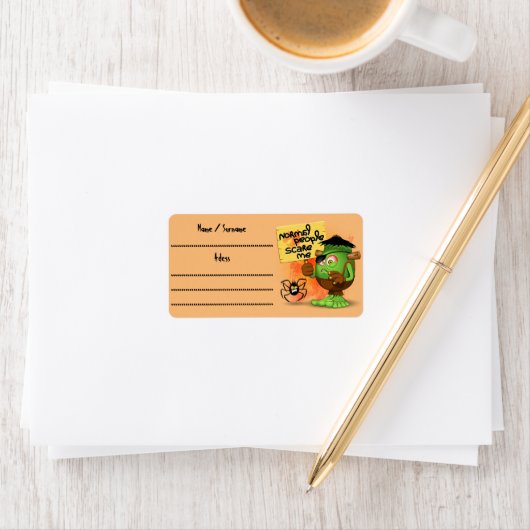 'Normale mensen schrikken me' Frankenstein karakte Etiket (Insitu)