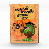 'Normale mensen schrikken me' Frankenstein karakte Fotoblokken (Voorkant)