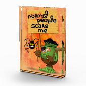 'Normale mensen schrikken me' Frankenstein karakte Fotoblokken (Rechts)