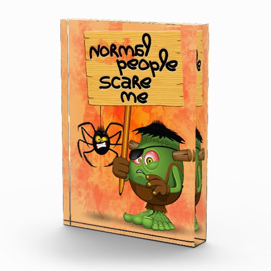 'Normale mensen schrikken me' Frankenstein karakte Fotoblokken (Rechts)