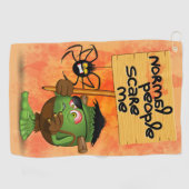 'Normale mensen schrikken me' Frankenstein karakte Golfhanddoek (Horizontaal)