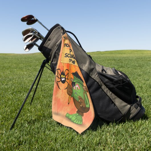 'Normale mensen schrikken me' Frankenstein karakte Golfhanddoek (Groen)