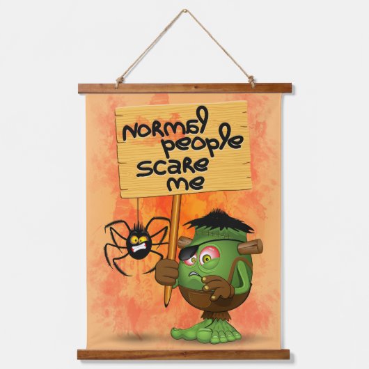 'Normale mensen schrikken me' Frankenstein karakte Hangend Wandkleed (Voorkant)