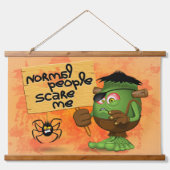 'Normale mensen schrikken me' Frankenstein karakte Hangend Wandkleed (Voorkant)