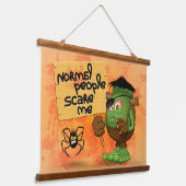 'Normale mensen schrikken me' Frankenstein karakte Hangend Wandkleed (Gebogen)