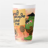 'Normale mensen schrikken me' Frankenstein karakte Latte Mok (Voorkant)