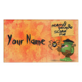 'Normale mensen schrikken me' Frankenstein karakte Naambadge (Voorkant)