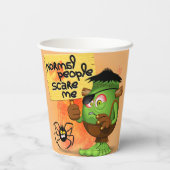 'Normale mensen schrikken me' Frankenstein karakte Papieren Bekers (Achterkant)