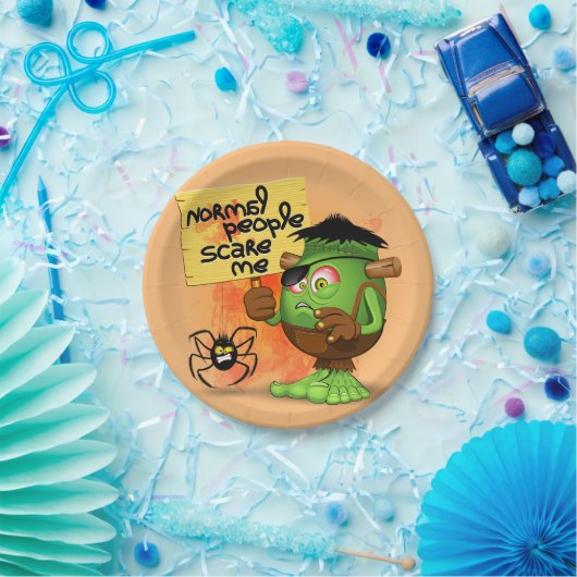 'Normale mensen schrikken me' Frankenstein karakte Papieren Bordje (Feest)