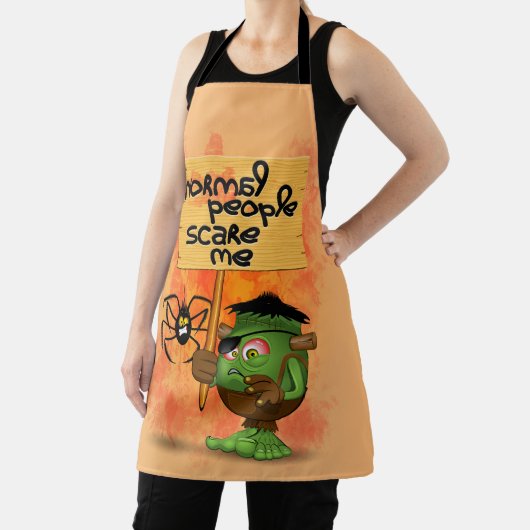 'Normale mensen schrikken me' Frankenstein karakte Schort (Insitu)