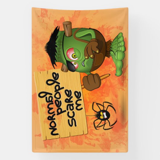 'Normale mensen schrikken me' Frankenstein karakte Spandoek (Verticaal)
