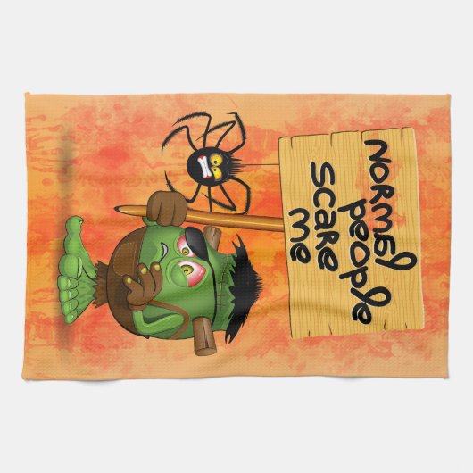 'Normale mensen schrikken me' Frankenstein karakte Theedoek (Horizontaal)