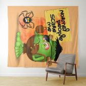 'Normale mensen schrikken me' Frankenstein karakte Wandkleed (In Situ (horizontaal))