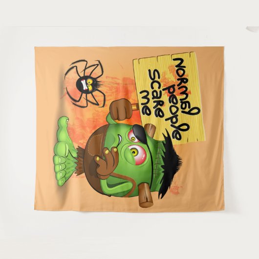 'Normale mensen schrikken me' Frankenstein karakte Wandkleed (Voorkant (horizontaal))