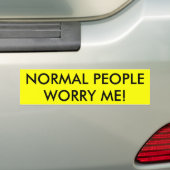 NORMALE MENSEN ZORGEN MIJ! BUMPERSTICKER (Op auto)