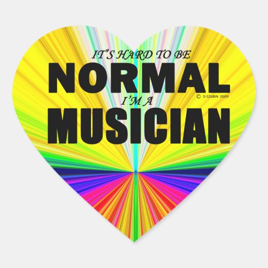 Normale muzikant Heart Sticker (Voorkant)