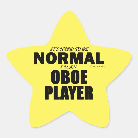 Normale Oboe Player Star-Sticker Ster Sticker (Voorkant)