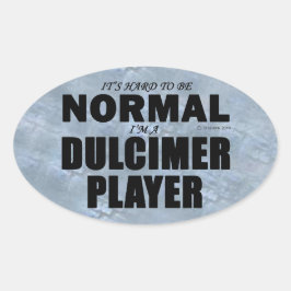 Normale Ovaal Sticker van Dulcimer Player