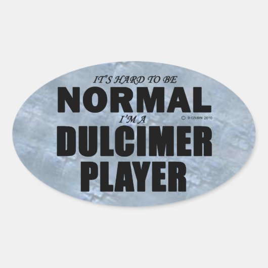 Normale Ovaal Sticker van Dulcimer Player (Voorkant)