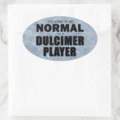 Normale Ovaal Sticker van Dulcimer Player (Tas)