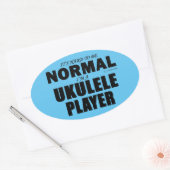 Normale Ovaal Sticker van Ukulele Player (Envelop)