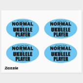 Normale Ovaal Sticker van Ukulele Player (Vel)