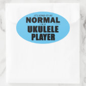 Normale Ovaal Sticker van Ukulele Player (Tas)